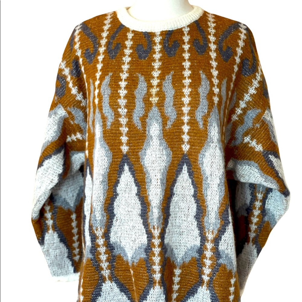Vintage Benetton Tan Mohair Blend Tunic Sweater
